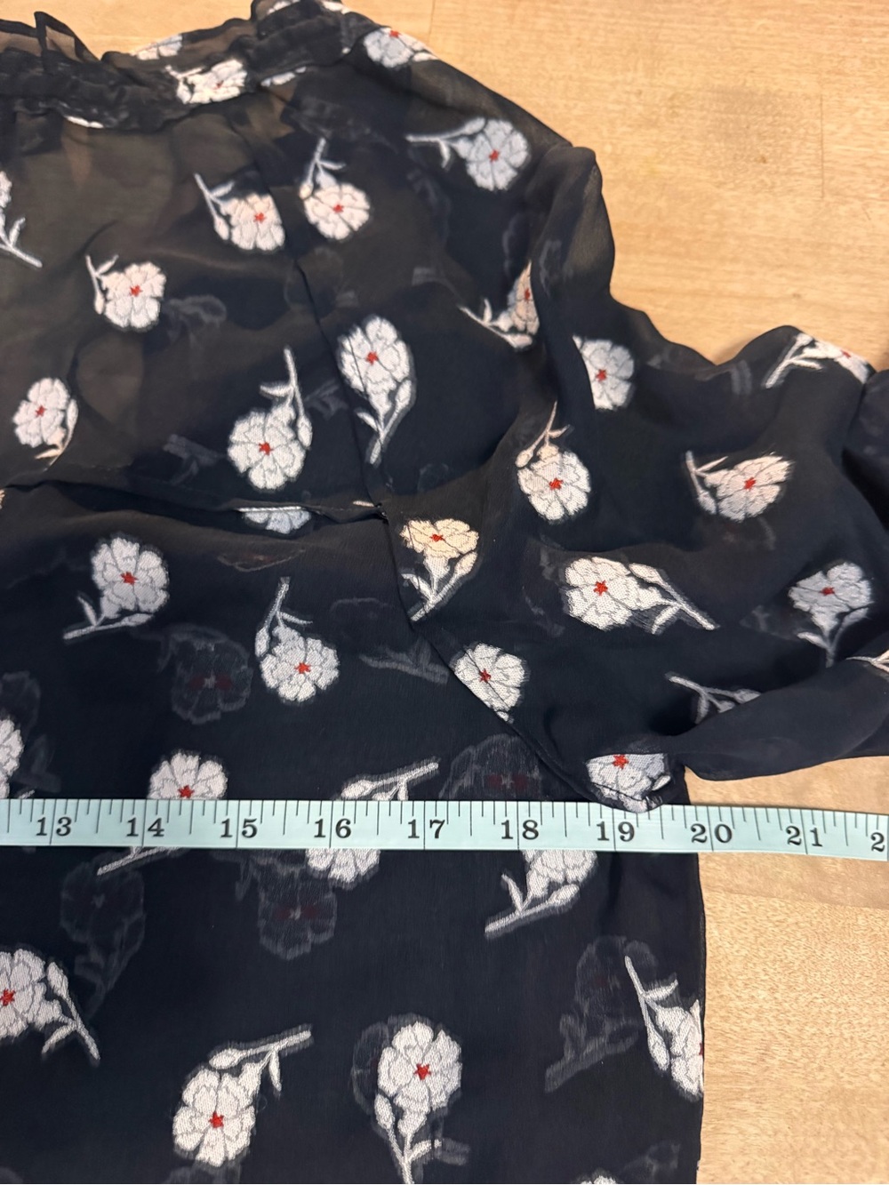 rag & bone The Bennet silk Black Sheer Floral Tie-Neck Blouse - Picture 10 of 10